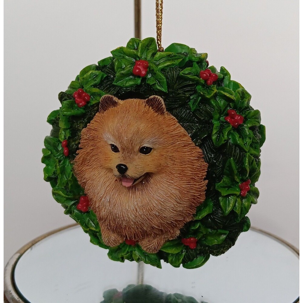 Vintage Danbury Mint "All Decked Out" Precious Pomeranian Christmas Ornament